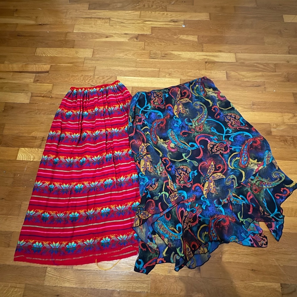 Colorful Vintage Women's Skirt Set